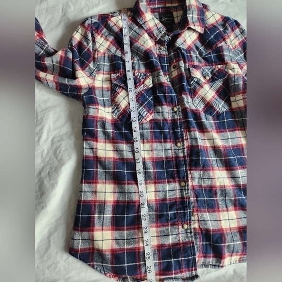 Jach Girlfriend New York,Button Front  Plaid Flannel, Long Sleeve Shirt Jacket.M - Picture 11 of 11